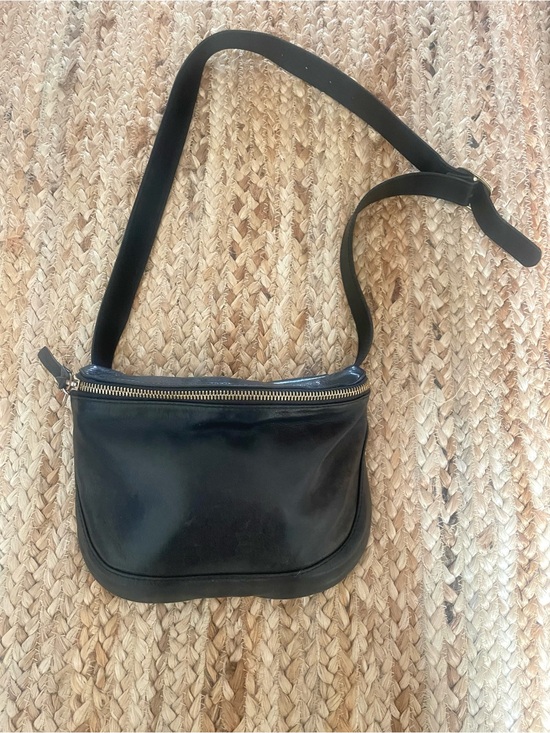 Clare V Handbags - Clare V Black Leather Crossbody with Gold Zipper